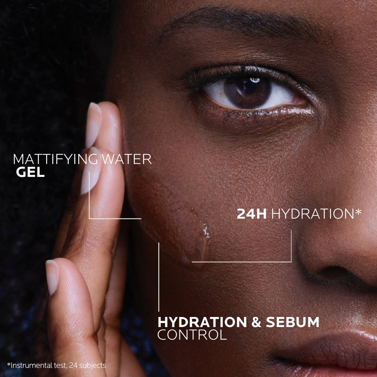 Woman applying Hyalu B5 Hyaluronic Acid Serum to face
